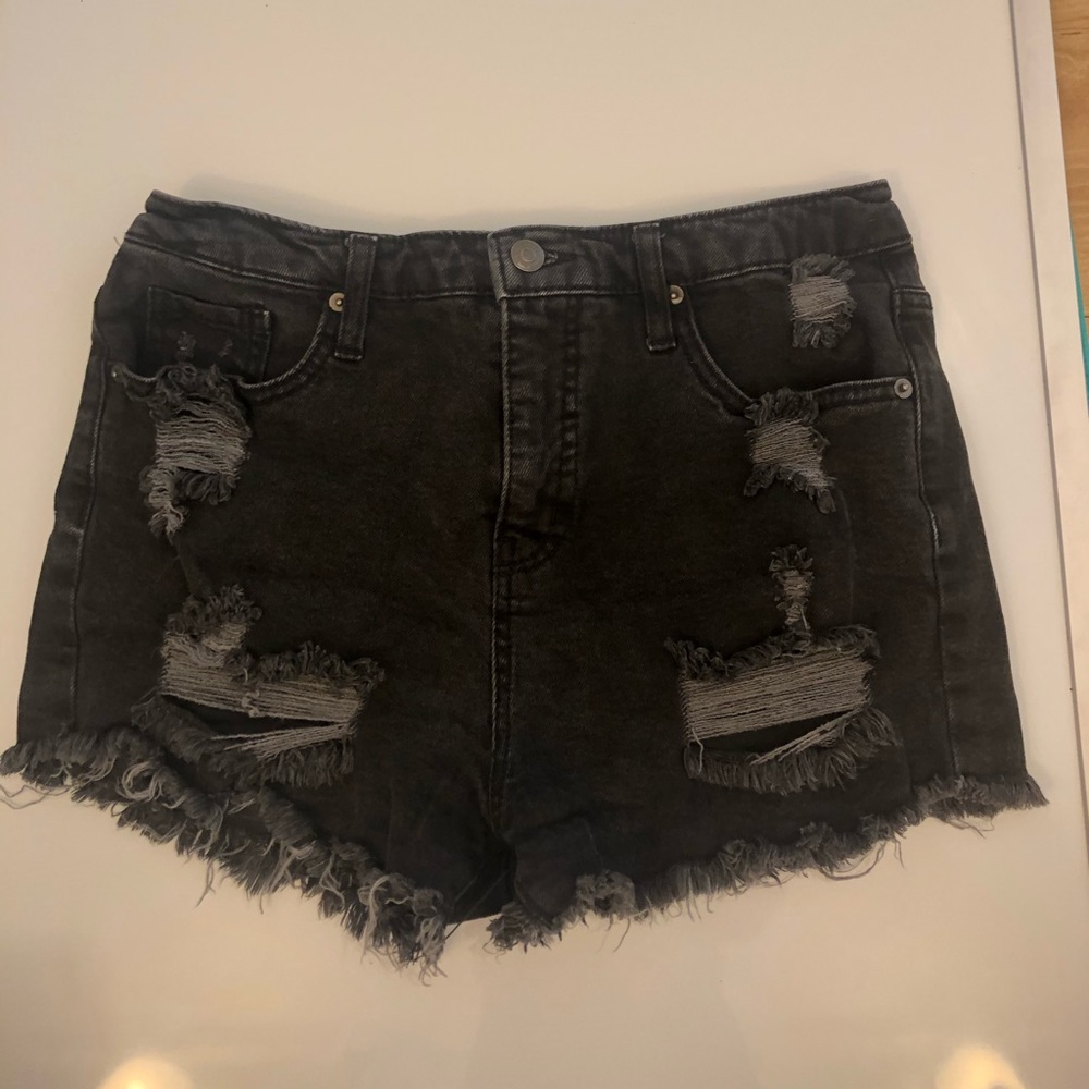 Black Denim Shorts